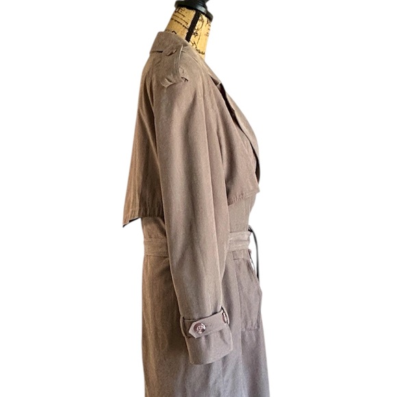 Vintage Brem Rainwear Taupe Tan Trench Raincoat w/ Button Liner - Picture 8 of 16